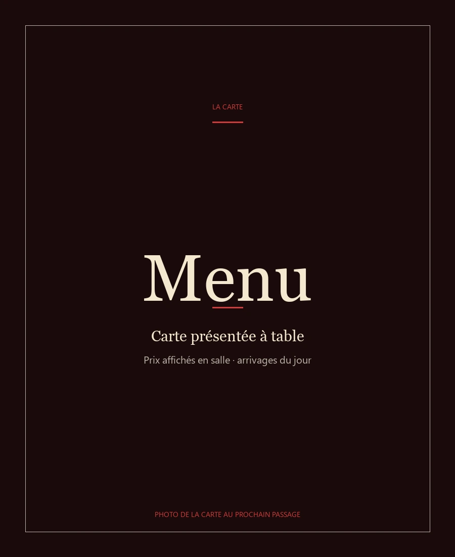 Carte Fat and Furious Diner, photo de la carte au prochain passage